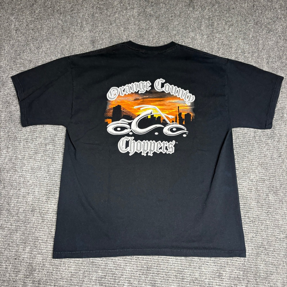 Orange County Choppers Mens XL Black Graphic T Shirt New York‎ Biker Tee